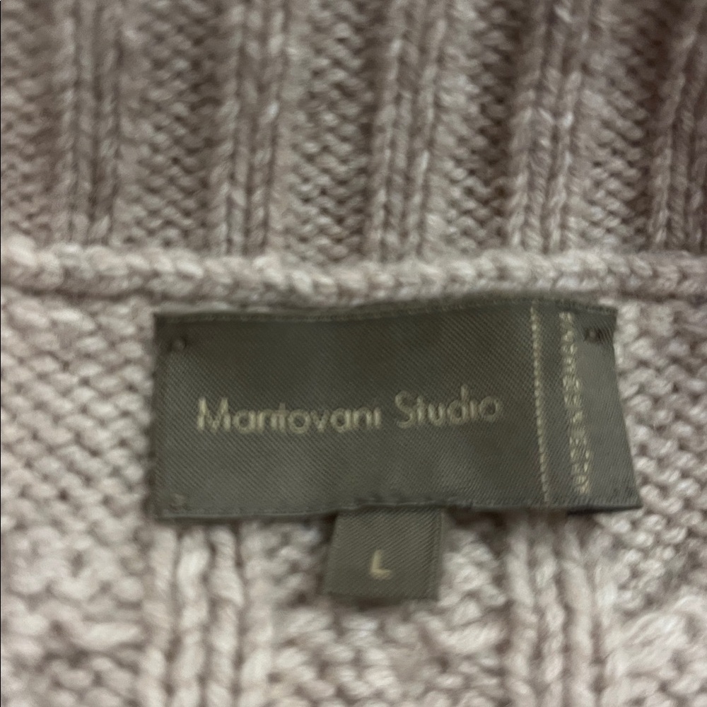 Mantovani Studio wool cashmere soft cable knit cardigan sweater L - Picture 5 of 9